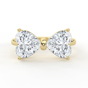 Anillo de Oro Amarillo Sólido de 14K y 18K con Diamante Cultivado en Laboratorio, Corte Corazón, Motivo de Lazo, Nudo Delicado, Joyería de Moda con Diseño Caprichoso - Product Image 2