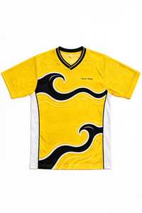 PADA PRIME Ensemble de maillot de basket-ball jaune à col en V pour hommes, vêtements de sport en maille respirante à manches courtes - Product Image 2