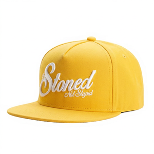 Gorra de Béisbol Unisex de 6 Paneles con Bordado 3D 'Stoned Not Stupid', Estilo Urbano y Hip Hop, Color Azul Oscuro, Algodón Peinado, Talla Adulto - Product Image 3