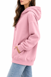 Quality Low MOQ Custom Heavyweight 220 Gsm Hoodies <b>Women's</b> Hoodies Loose Fit Boxy <b>Women</b> <b>Longline</b> <b>hoodie</b> - Product Image 3