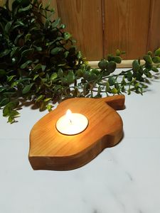 Handmade Wooden Leaf <b>Tea</b> Light Holder Natural Home Decoration Wood Candle <b>Stand</b> for Living Room Shelf and Table Decoration - Product Image 6