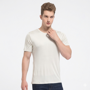 Camiseta Casual de Algodón para Hombre, Cuello Redondo, Ligera y Suave, Ropa para Uso Diario, Proveedor Mayorista OEM ODM - Product Image 2