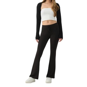 Leggings de yoga coupe bootcut à taille haute et ourlet fendu pour femme, marque privée, respirants, écologiques, extensibles, pour le fitness - Product Image 4