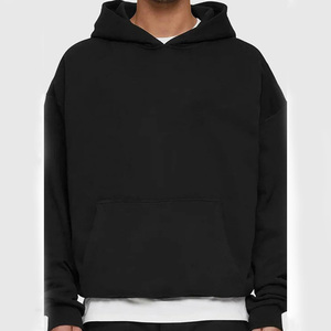 Sudadera con Capucha de Invierno de Algodón Grueso con Logotipo Personalizado, Iniciales en Blanco, Estilo Holgado para Hombre, Lavado Ácido con Efecto Desgastado - Product Image 4