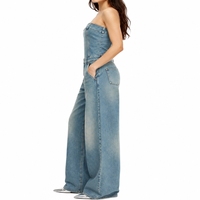 Mono vaquero de mujer personalizado en color, elegante, cómodo, duradero, informal, de primera calidad, holgado, transpirable, de poliéster/algodón lavado.