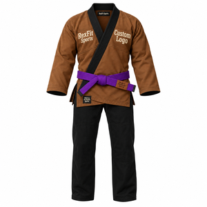 Conjunto de Gi de Artes Marciales Brasileñas con Diseño en Contraste y Bordado de Letras Personalizado para Uniforme de Entrenamiento de Jiu Jitsu Unisex OEM - Product Image 1