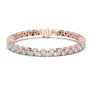 Bracelet de luxe pour femme en or rose 14 carats avec diamant de laboratoire rond de 6,2 carats, à porter tous les jours, idéal comme cadeau |   Carat pur - Product Image 1