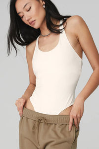 Chemisier femme uni, coupe haute, extensible, séchage rapide, col montant, style soirée/club, en Spandex et Polyester tricoté - Product Image 3