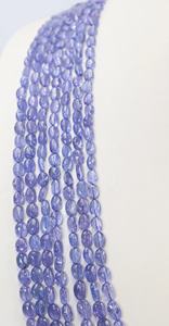 Collar de Tanzanita de 7 Hebras, 5*7-6*8 mm, 17-23 Pulgadas, Cuentas Ovaladas Lisas Naturales, Collar de Piedras Naturales - Product Image 5