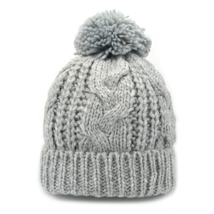 Knitted <b>Wool</b> Character Pom Pom Premium Patch Slub Yarn Street Cool Fall Sport Unisex Custom <b>Beanie</b> Hats Beach Fleece Lining - Product Image 2
