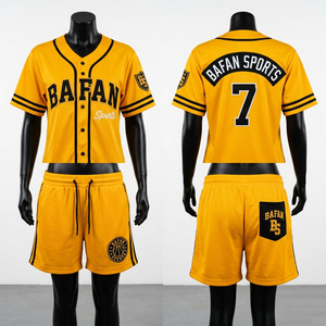 Premium 180 GSM Polyester Mesh Baseball Jersey And Shorts Set <b>Maroon</b> Gold Embroidery Custom Logo Women Baseball Jersey - Product Image 5