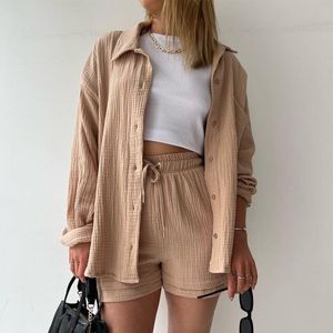 Women's Summer Solid Above Knee <b>Top</b> & High Waisted Pants Set Casual Streetwear Outfit White - Product Image 6