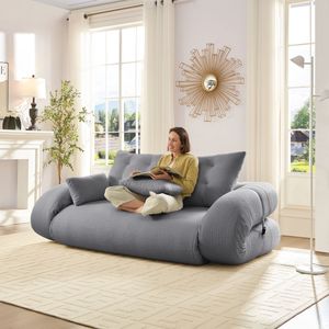 Divano Letto Pieghevole Multifunzionale 3 in 1 da 200 cm in Tessuto Teddy e Schiuma, per Umani e Cani, Letto Pigro - Product Image 4