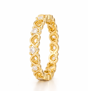 Bague de mariage empilable en or massif 9K 10K 14K 18K avec diamants de laboratoire ronds de couleur DEF, clarté VS VVS, style alliance éternité complète, vente en gros - Product Image 1
