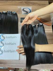 Cabello liso de hueso vietnamita sin procesar, vendedores de cabello liso de hueso virgen, cutícula vietnamita alineada, cabello humano crudo suave - Product Image 2