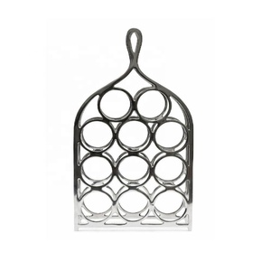 El último estante de vino de aluminio fundido estilo cuadrado con acabado pulido de espejo accesorio de barra de almacenamiento de botellas de vino de Metal decorativo para el hogar - Product Image 4