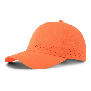 Gorra de Béisbol de Malla de 6 Paneles Color Naranja, Unisex, Ajustada, Informal, de Color Sólido, Transpirable, para Primavera y Verano - Product Image 1