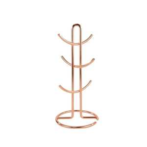 Support mural moderne pour tasses à café en bois or rose, non pliable, à un seul niveau, durable et amovible - Product Image 1