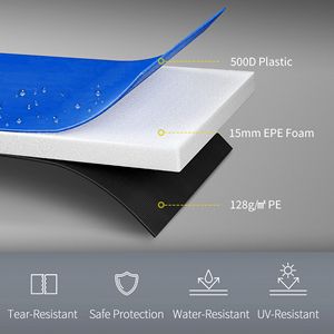 Tapis de sécurité de remplacement pour trampoline 12FT résistant aux déchirures et toutes les intempéries, sans trous, accessoires pour parc de trampolines, sans poteaux requis - Product Image 5