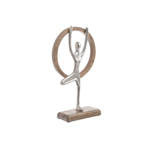 Decorative Metal and Wood Sculpture for Luxury Hotel <b>Large</b> Polished Aluminum Figurine Sculpture High Quality Wedding - Product Image 1
