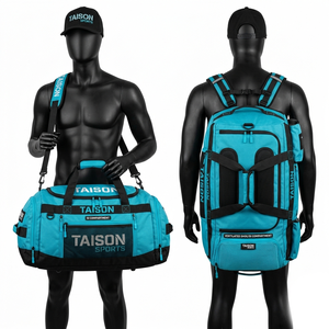 Bolsa de BJJ de poliéster premium de 600 GSM, diseño de paneles azul y negro, logotipo con impresión por sublimación personalizada, equipo de entrenamiento duradero. - Product Image 3