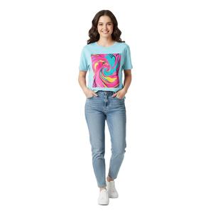 T-shirt pour femme, coupe ample, 100% coton, tissu extensible durable, léger, décontracté, personnalisation OEM, commandes en gros, professionnel, livraison mondiale - Product Image 6