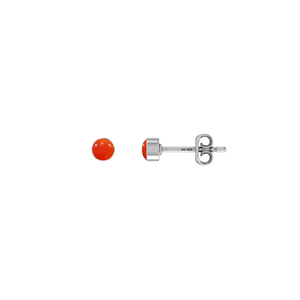 925 <b>Silver</b> Carnelian Classic Stud <b>Earrings</b> with Bezel Setting Butterfly Lock Design for Wedding & Anniversary Gifts - Product Image 3