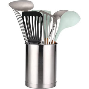 Vintage Design Silver Color Steel Metal Cutlery Holder With Base Utensil Caddy Decorative Farmhouse Style On Sale - Product Image 6