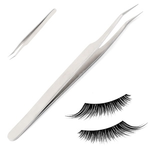 <b>Anti</b>-<b>slip</b> Eyelash Extension Tweezers Stainless Steel Fiber Tip Lashes Precision Tweezer for Makeup Tools - Product Image 1