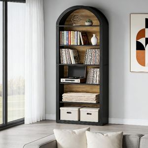 <b>Tall</b> Bookshelf Stylish Bookcase for Home or Office Versatile <b>Storage</b> Solution - Product Image 1