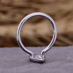 Women's Teardrop Shape Engagement and Anniversary <b>Ring</b> 18K White Gold Bezel <b>Set</b> with Pear Cut Lab Grown Diamond Wedding <b>Ring</b> - Product Image 5