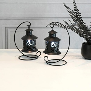 Decorative Antique Style Black Metal Lanterns With Scroll Design For Home Decoration Durable Heat Resistant Outdoor Indoor Use - Product Image 6