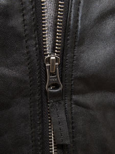 Men's High Street Varsity Style <b>Mandarin</b> <b>Collar</b> Cow Skin Leather <b>Jacket</b> Waterproof Breathable Reversible Eco-Friendly - Product Image 3