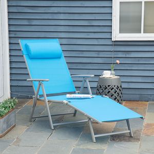 Sedia a Sdraio Pieghevole da Esterno a 7 Posizioni con Gravità Zero e Cuscino Reclinabile, Chaise Longue Portatile Tri-Fold - Product Image 2