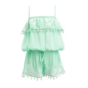Superbes événements de vacances accrocheurs enfant en bas âge Aari brodé jardin enfants barboteuse fille mignonne confort et Style plage chaude combishort - Product Image 6