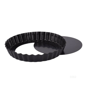 Molde para Tartas Negro de 9 Pulgadas con Fondo Extraíble, Molde para Tartas de Aluminio para Hornear Tartas, Pasteles, Quiches, Brownies - Product Image 1