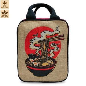 Sac isotherme pour déjeuner en jute naturel laminé avec logo personnalisé, 20x26x18 cm, fermeture éclair, sac de transport alimentaire, vente en gros, fournisseur OEM, étiquette privée - Product Image 6