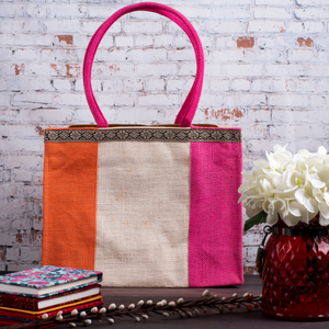 Sac en jute multicolore réutilisable, sac fourre-tout en fibre naturelle pour les courses, les voyages, les commandes en gros au meilleur prix - Product Image 5