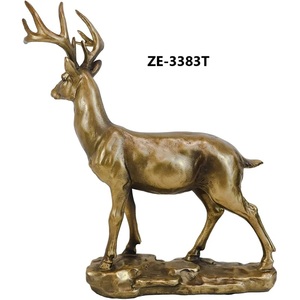 Figura de Ciervo en Bronce Chapado en Oro, Escultura Animal, Decoración para el Hogar, Pieza de Arte Fundido - Product Image 4