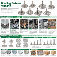 Bonding Fastener with Pin Perforated Base Adhesive Mount Pin for Composite Panel and Industrial Assembly OEM