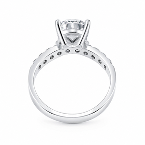 Bague de mariage élégante en argent sterling 925 avec diamant moissanite taille brillant rond et couronne de princesse, bague de mariée tendance - Product Image 3