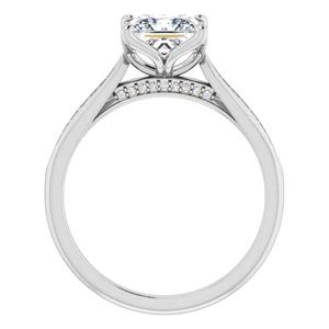 Princess Cut Moissanite Certified Prong Set <b>Ring</b> 925 Sterling <b>Silver</b> White Gold Plated Luxury <b>Solitaire</b> Engagement Bridal - Product Image 4