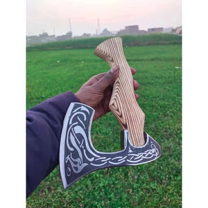 Hacha de Pizza Burraq Industrial, Hecha a Mano, de Acero al Carbono, con Mango de Madera de Palisandro y Funda de Cuero, de 10 Pulgadas, para Caza al Aire Libre - Product Image 6