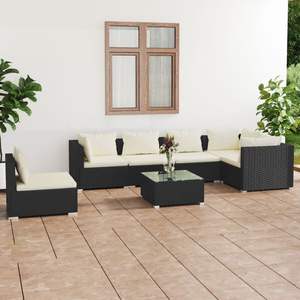 Conjunto de Muebles de Jardín en Negro y Crema - Product Image 1