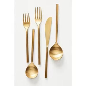 Service de couverts en laiton doré Royal Dining, collection de couverts haut de gamme, vaisselle élégante pour restaurant - Product Image 3