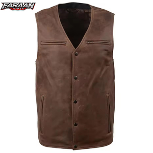 Gilet de motard en cuir respirant grande taille style SWAT pour moto, chopper, touring, vintage, sportswear - Product Image 1