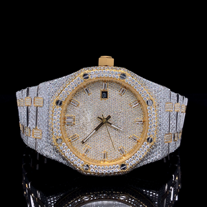 เครื่องประดับศิลปะสุดหรู ผลิตด้วยมือ รุ่นลิมิเต็ดอิดิชั่น  ทำจากสแตนเลสสตีล ประดับคริสตัลแซฟไฟร์  สำหรับทั้งชายและหญิง ดีไซน์คลาสสิก  พร้อมกลไก ETA - Product Image 1