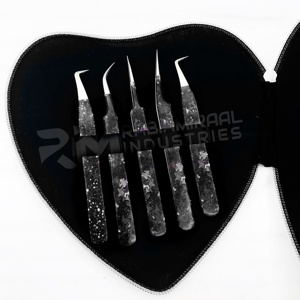 Pince à épiler professionnelle RMI personnalisée à 65 degrés pour extensions de cils, revêtement papier, poignée diamant, marque privée, en acier inoxydable - Product Image 3