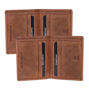 Portefeuille en cuir véritable pour homme avec emplacements pour cartes, design fin à double pli, marron, porte-monnaie de voyage, porte-billets, accessoire minimaliste pour usage quotidien - Product Image 6