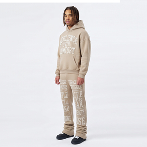 Conjunto de Sudadera con Capucha y Pantalones Deportivos Personalizados con Bordado, Conjunto Deportivo de Felpa Francesa para Hombre, Sudadera con Capucha de Algodón de 400 g/m², Conjunto Deportivo Extra Grande para Hombre - Product Image 4